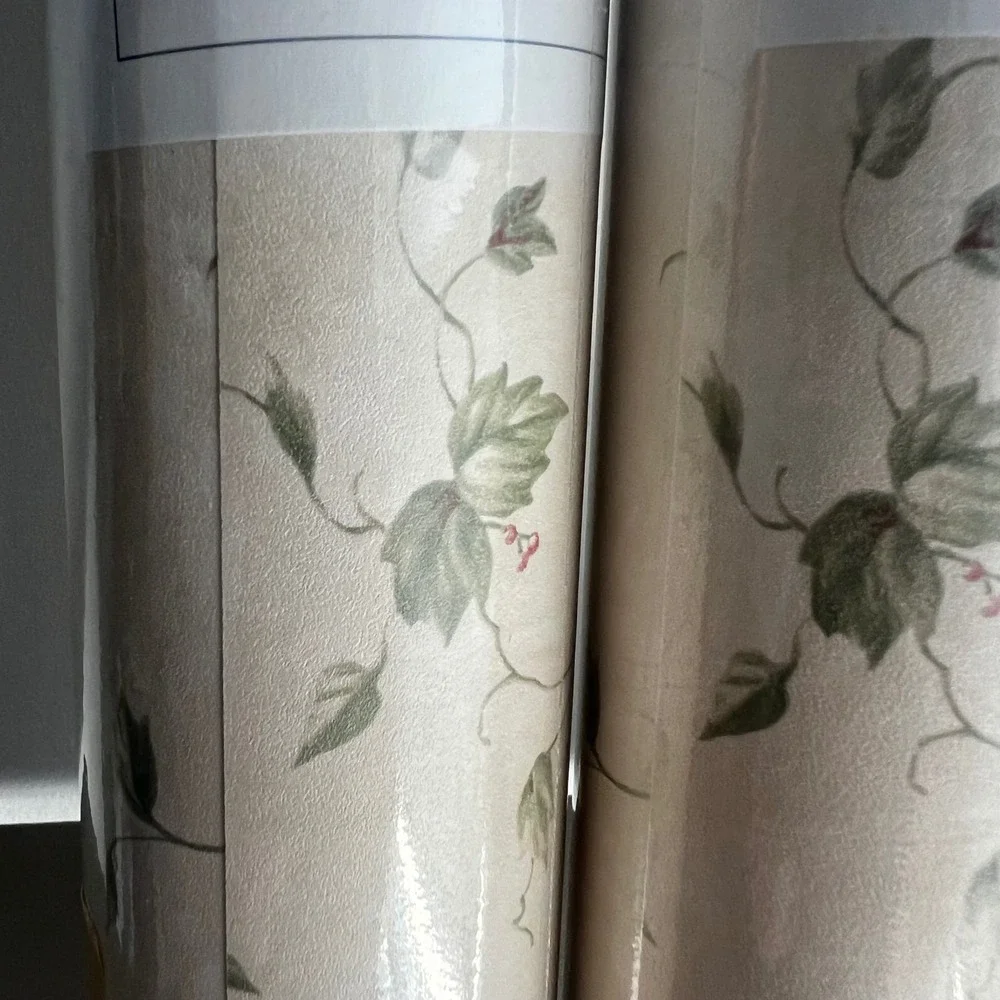 Rosedale Vinyl Wallpaper 2 Rolls Green Vine Floral VC142-1 Lot 16592